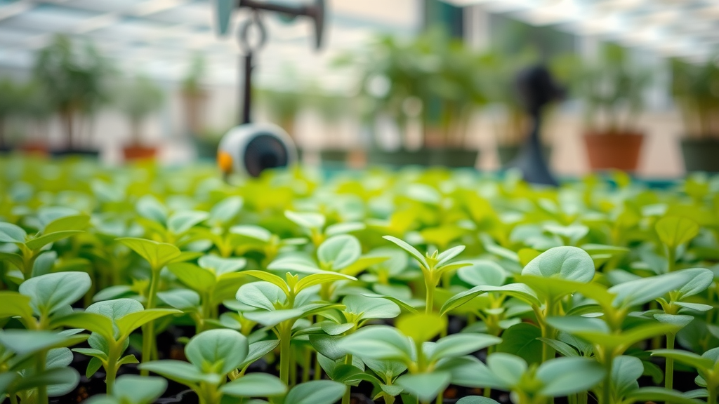 Caring for healthy seedlings with airflow in indoor propagation area, planting seeds