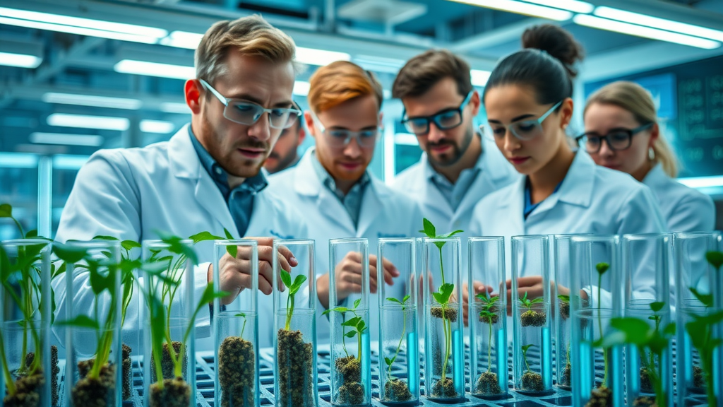 Scientific seed germination: laboratory setup with seeds and plant growth, planting seeds